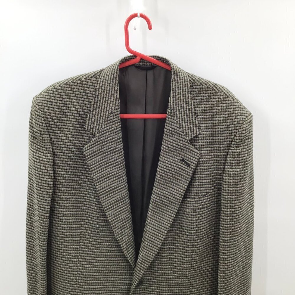 VTG Daniel Hechter Foley's Blazer 44 Chest Sport Coat Check Black Tan USA Made - Picture 3 of 13